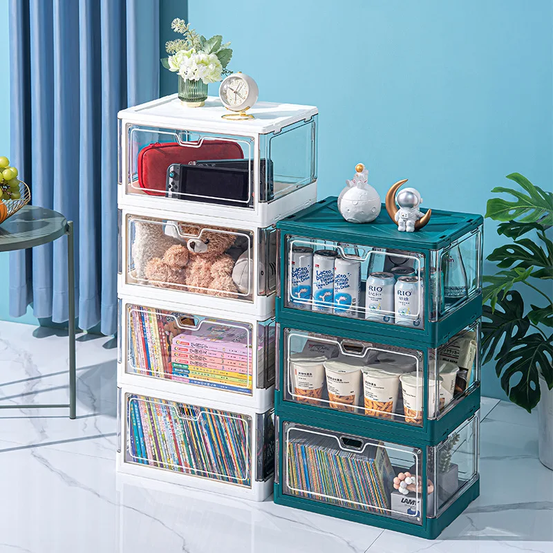 

Folding Storage Box Large Household Gifts Finishing Toys Snacks Plastic Can Be Superimposed Transparent Storage Box