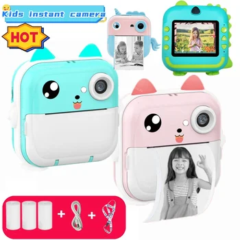 كاميرا صور رقمية للطباعة الفورية للأطفال ، طابعة حرارية صغيرة ، ألعاب فيديو تعليمية ، هدية للأطفال