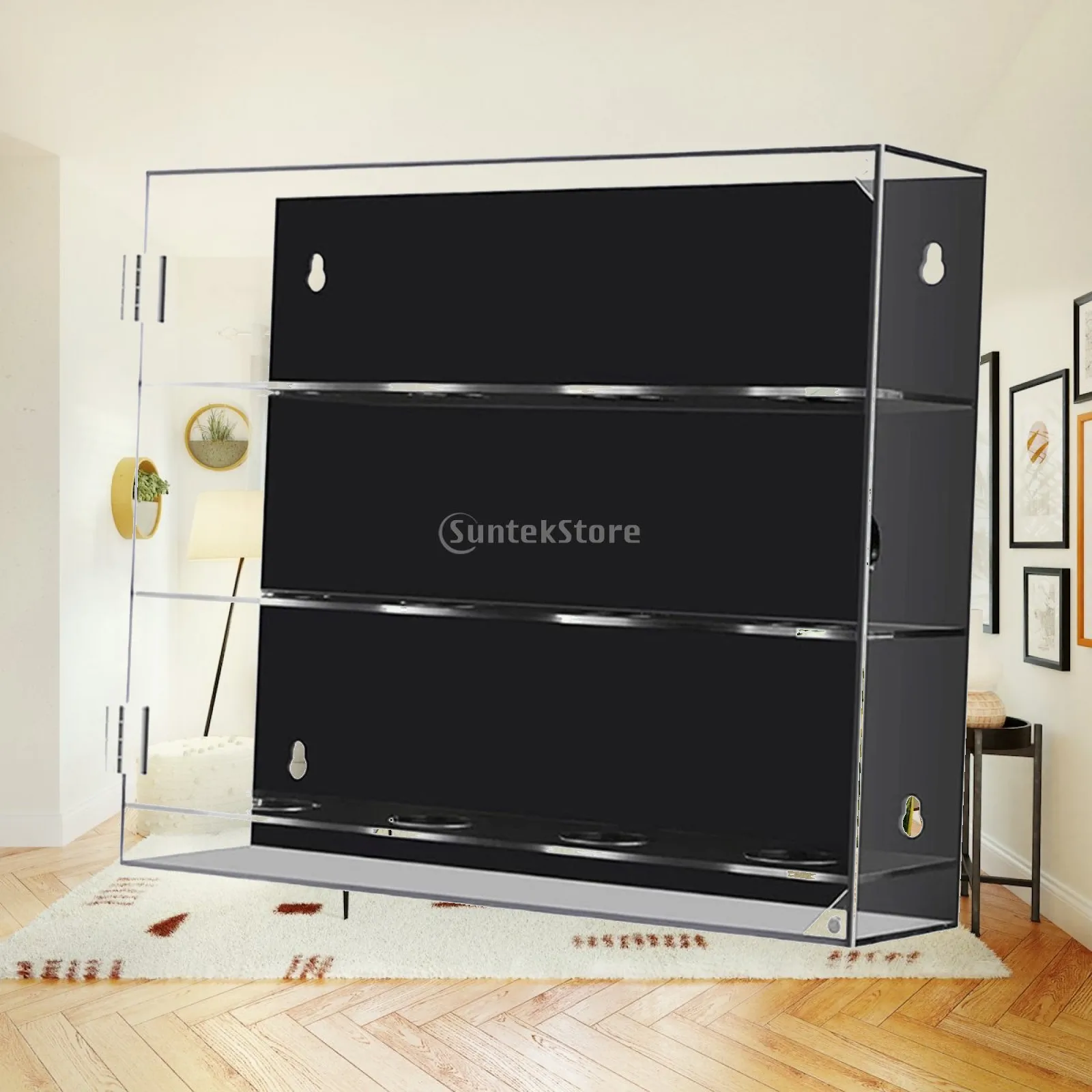 Baseball Display Case Multiuse 3 Layer Transparent Golf Ball Stand Box Wall