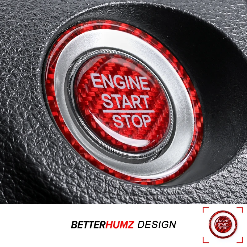 Echte Carbonfaser-Motorstart-Stopp-Knopf-Abdeckungsaufkleber für Honda Civic 10. Generation 2016-2019 2020 2021 Auto-Innenausstattung.