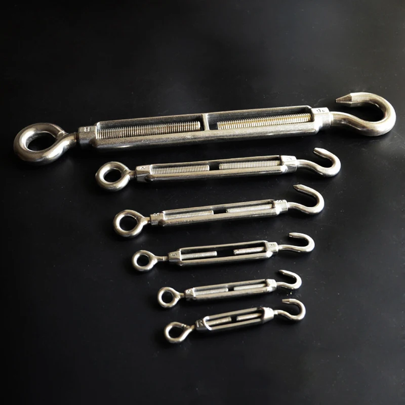 Turnbuckle Bolt Hook Rigging Eye Screw Wire Rope Tensioning Tightener Tight Connector M4/M5/M6/M8 304SS image 5