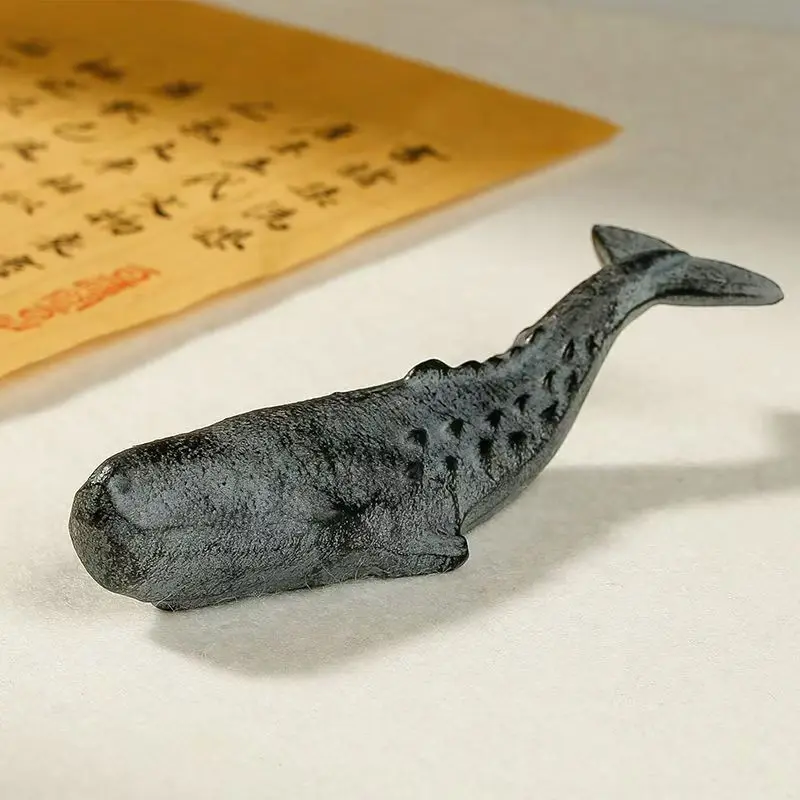 

Cast Iron Dolphin Paperweight, Creative Calligraphy Brush Pen Stand, Modern Home Decoration, Small Ornament