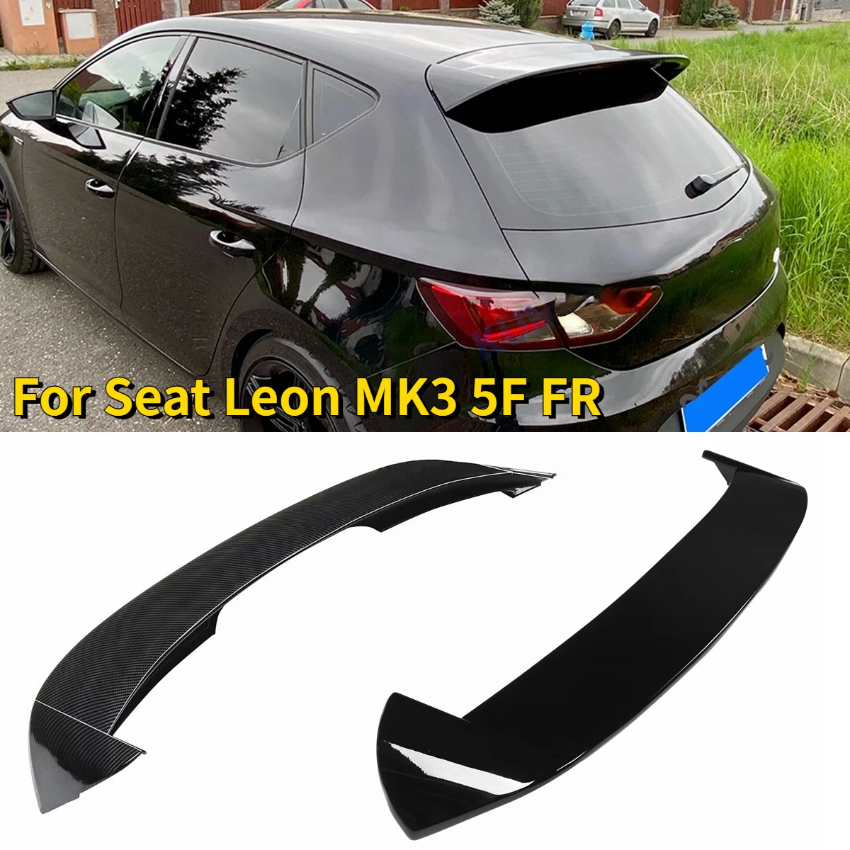 For Seat LEON MK 3 MK3 5F FR Style Hatchback 5 Doors 2012 -2020 ABS Material Rear Spoiler Lip Trunk Wing (Not Fit 3 Doors)