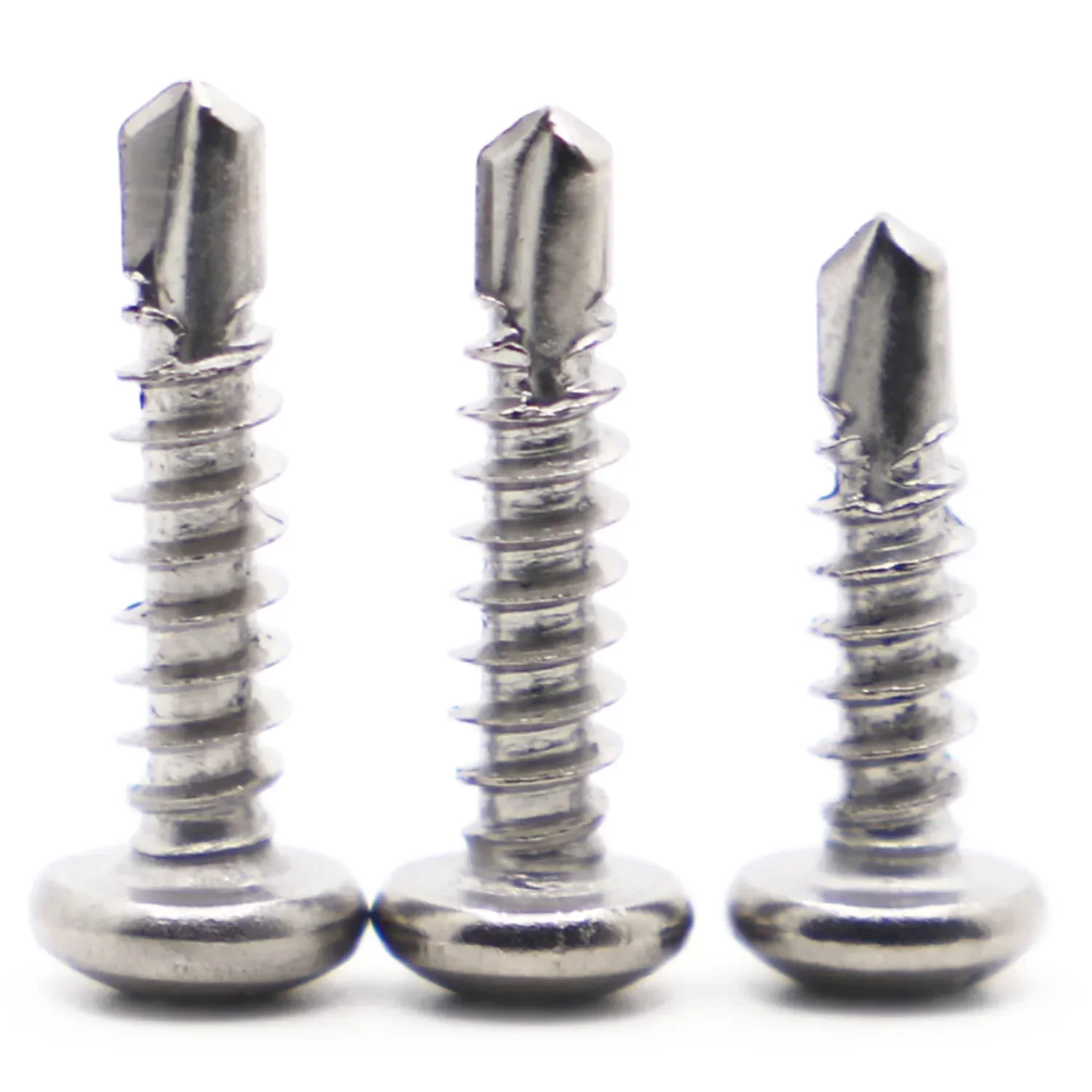 20pcs 410 Stainless Steel Phillips Pan Head Drilling Screws Cross Round Self Tapping Screw M4.2 M4.8