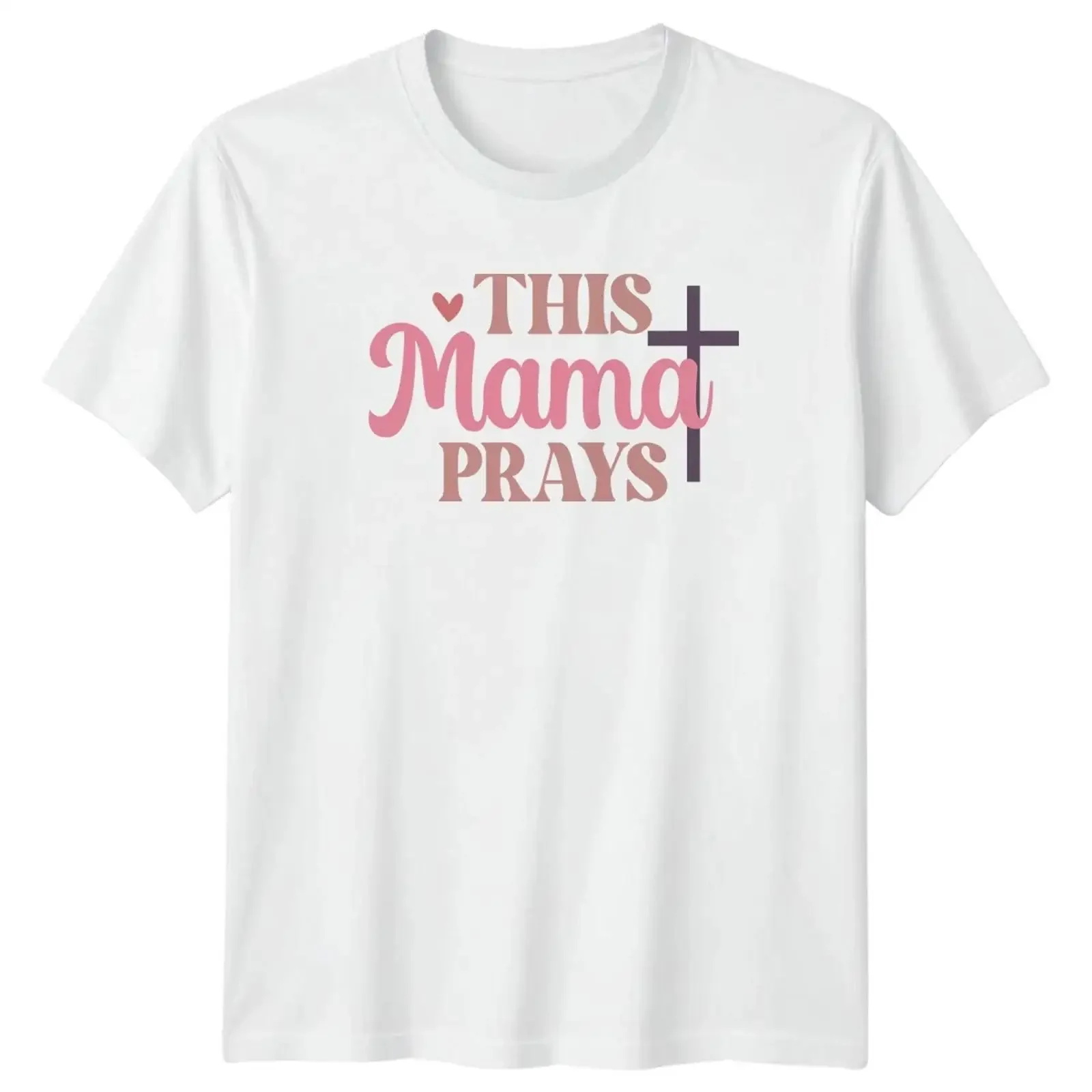 This Mama Prays Damen T Shirt Christliche Mutterschaft Glaube Muttertag vintage Washed Unisex Top For Everyday Wear Comfortable
