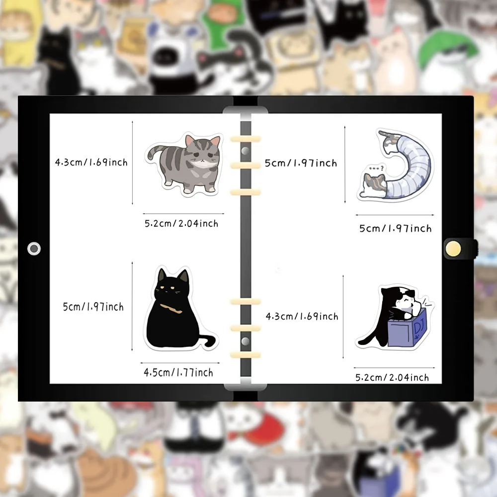 55PCS Creative Q-Version Cat Meme Sketching Stickers, Phone Case Decoration, DIY Phone Case, Notebook Stickers