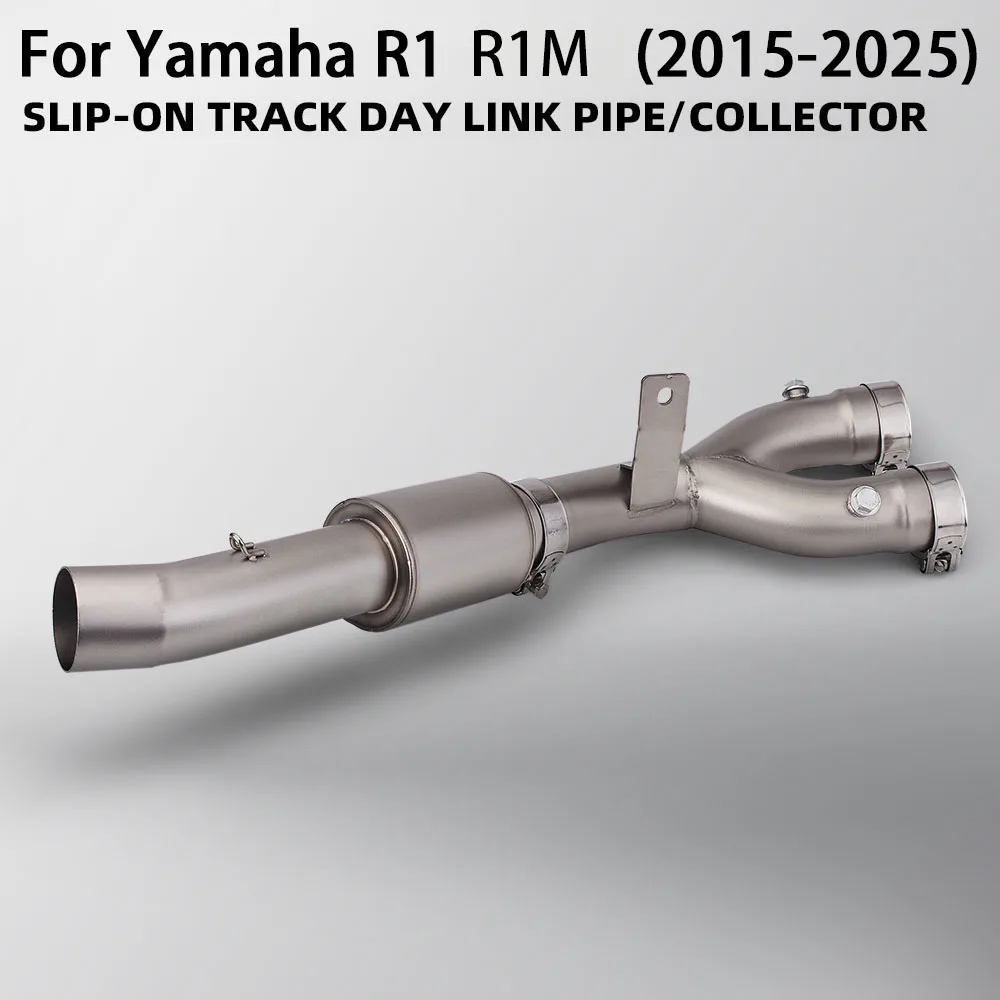 

For Yamaha YZF R1 R1M 2015-2025 Motorcycle Exhaust Kit Adapter Middle Pipe Stainless 51MM Escape Racing Line