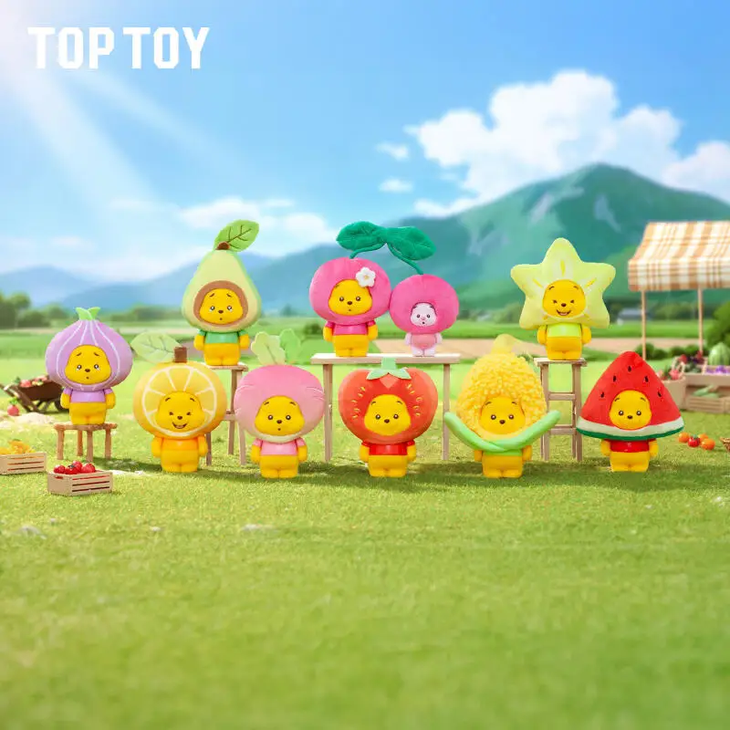 TOPTOY Disney Winnie The Pooh Tiny Orchard Series Blind Box Guess Bag Original Toys Doll Cute Anime Figure Ornaments Gift