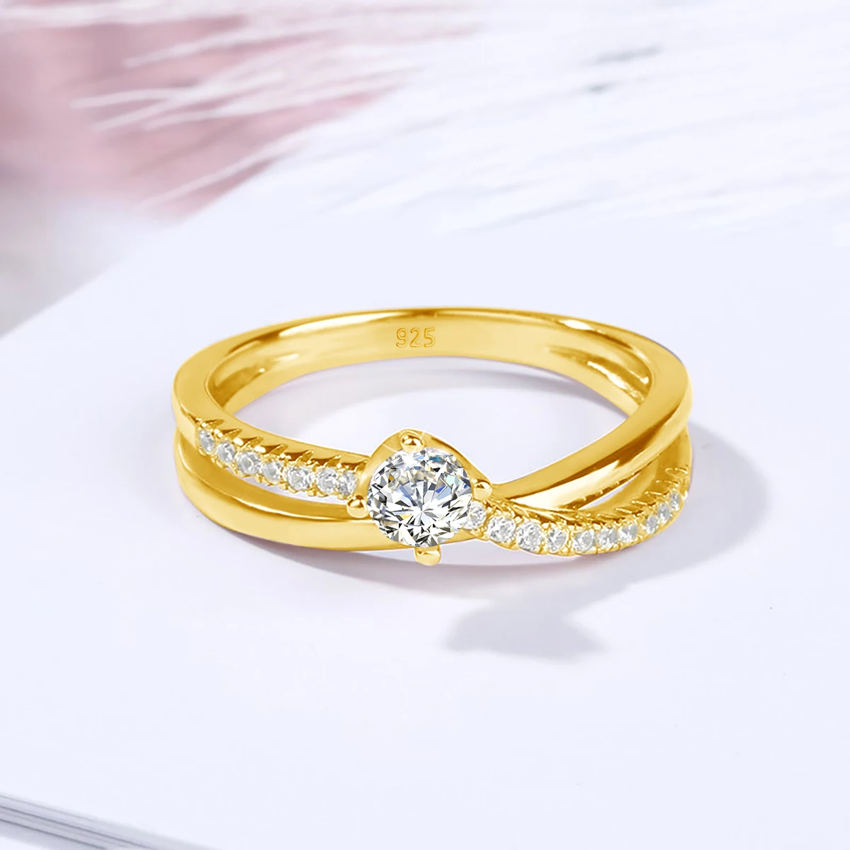 

Moissanite Wedding Ring Set 925 Sterling Silver 18K Plated Gold VVS1 D Color Moissanite Luxury Engagement Ring for Men and Women