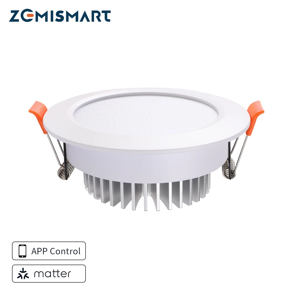 

Zemismart Matter Over WiFi Smart LED Downlight 9W 12W 15W RGBCW Dimmable Ceiling Lamp Homekit Siri Alexa Google Home SmartThings