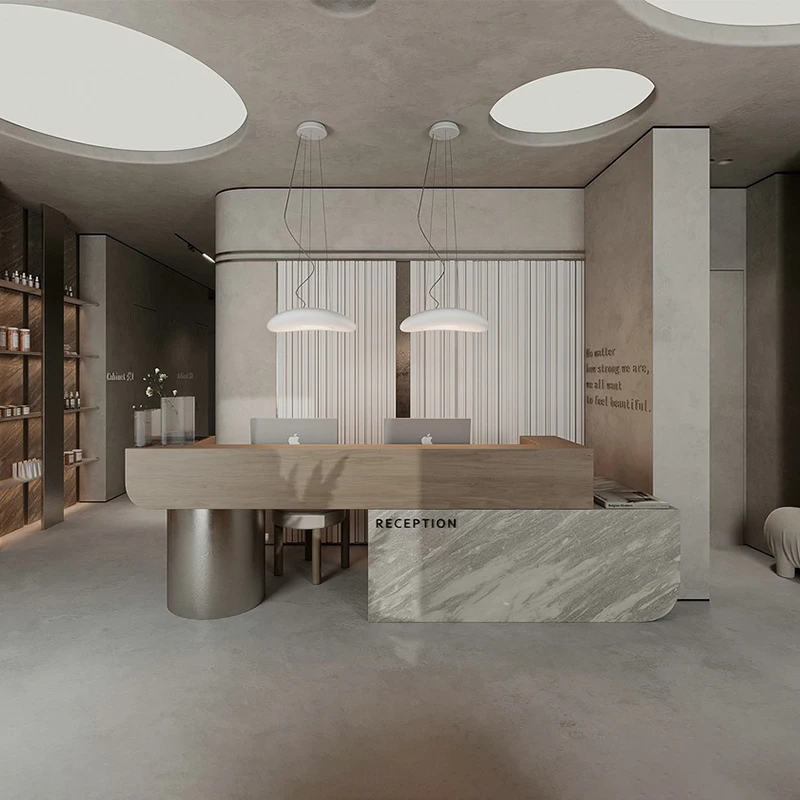 

Front Desk Design Reception Desks Store Luxury Beauty Salon Counter Reception Desks Service Modern Schreibtisch Office Furniture