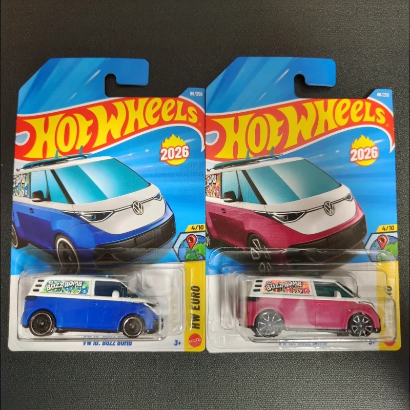 Hot Wheels 1/64 Scale Volkswagen ID.Buzz Electric Van Diecast Alloy Car Model, Simulation Vehicle Collectible Display Hobby Gift
