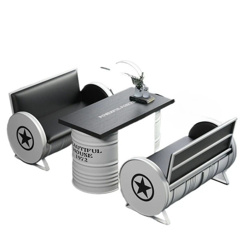 

Креативный магазин кофе, чая с молоком в индустриальном стиле, персонализированный диван из кованого железа с масляным барабаном