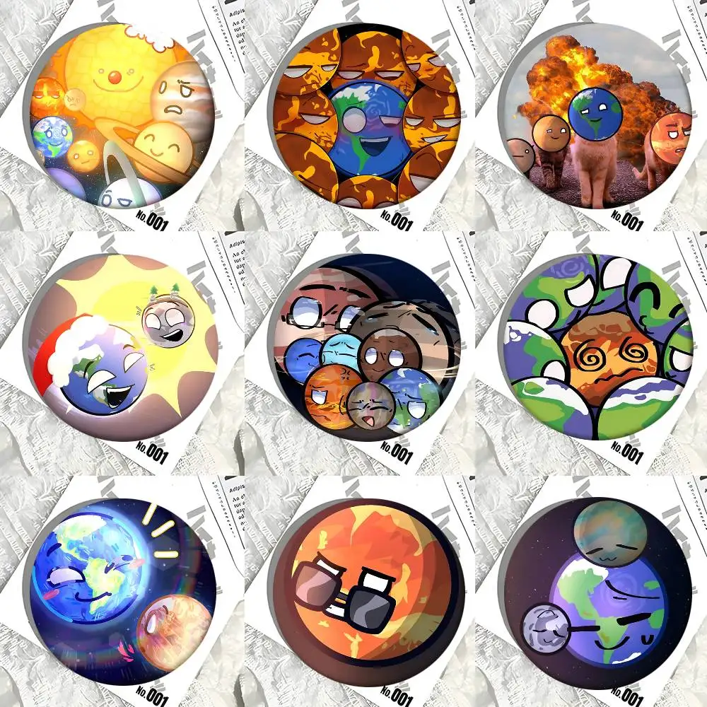 Cartoon Solarbälle Runde Abzeichen Kreative Brosche Kleidung Rucksack Accessoires Anstecknadel