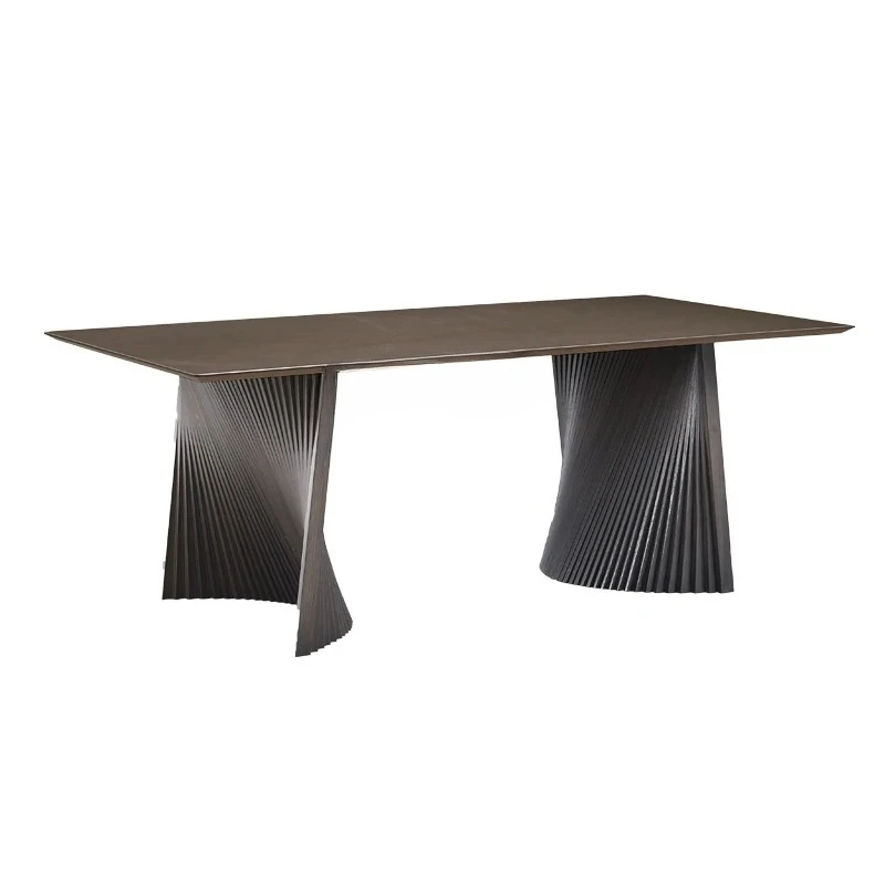 

Dining Table Rectangular Light Luxury Restaurant Walnut Italian Dining Table Executive Desk