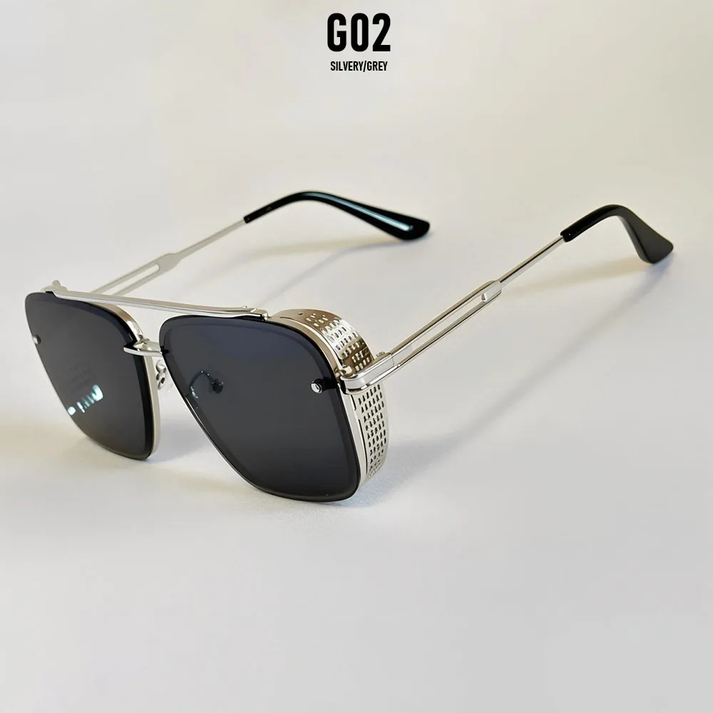 2023 Steampunk Sonnenbrille Für Männer Vintage Punk Sonnenbrille Frauen Trendy Platz Mode Gläser Luxe Gafas De Sol Hombre Zonnebril – Detail 5