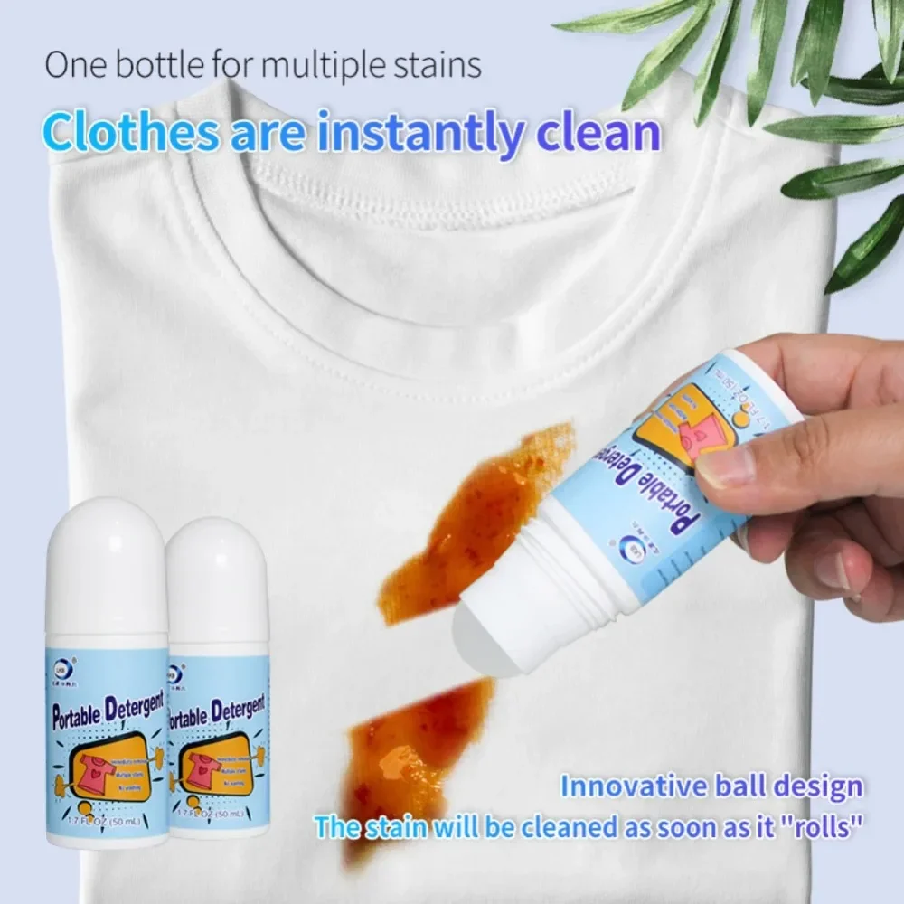 50Ml Clothes Stain Removal Rolling Ball Oil Stain Cleaning Detergent Decontamination Pen Cleaning Dust Cleaner Remover Portable