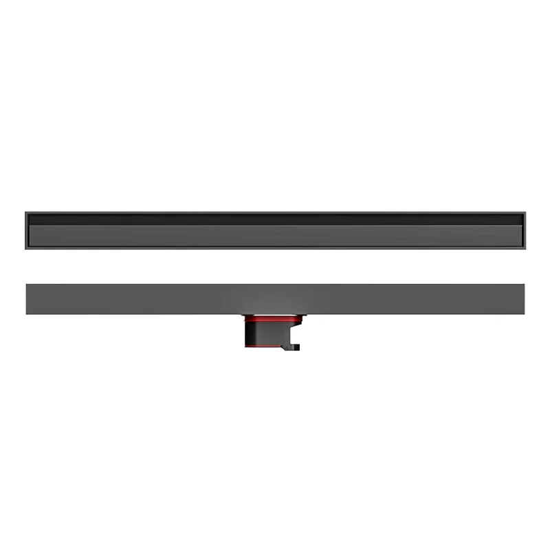Thickened 304 stainless steel long linear floor drain, bathroom gun gray extremely narrow floor drain deodorant invisible