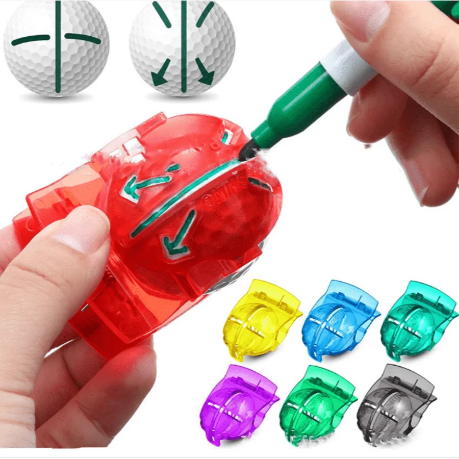 

1PC golf ball marking tool for linear alignment of golf ball liner and push ball marking tool