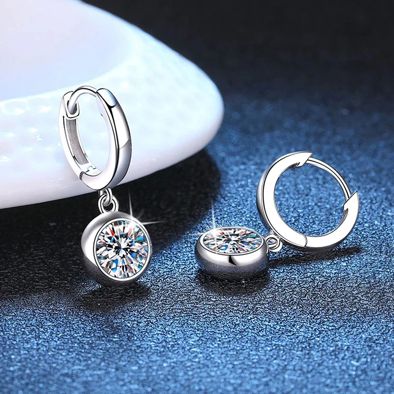 Huitan Contracted Design Drop Earrings Lady Engagement Jewelry with Shiny Round Zirconia Graceful Women Silver Color Acces