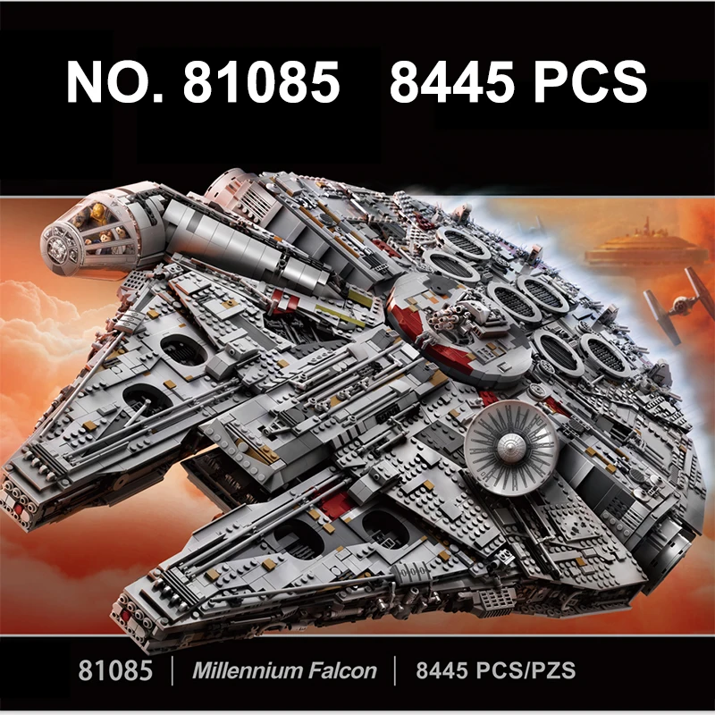 8445 قطعة متوافقة 75192 سفينة الصقر اللبنات الطوب اللعب MOC عرض الألفية المركبة الفضائية عيد الميلاد هدايا عيد الميلاد