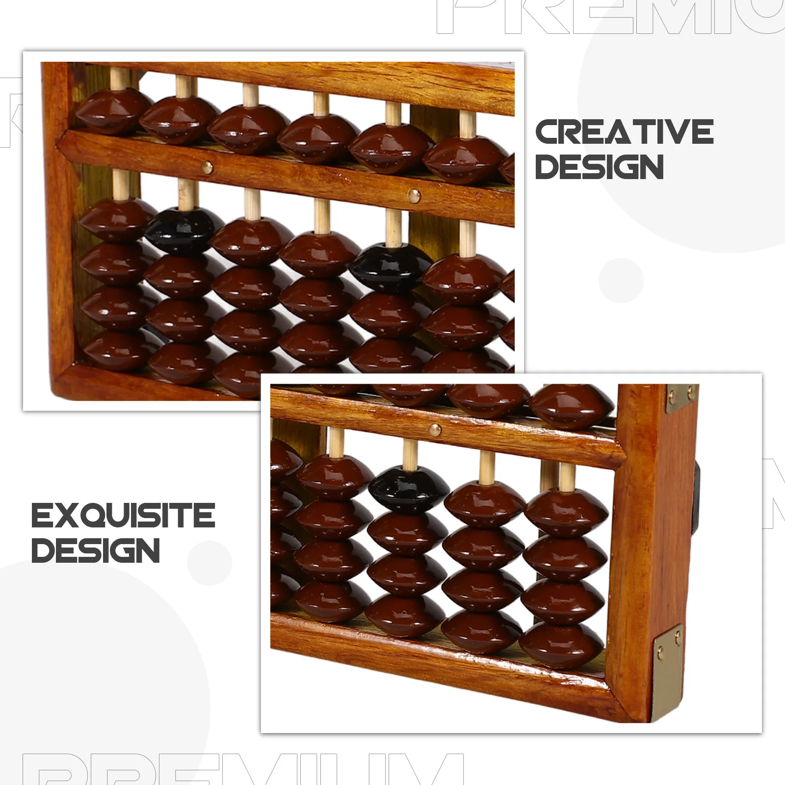 

13 Column Chinese Bead Abacus For Math Learning Educational Tool Kids Students Retro Style Arithmetic Calculator Portable Sturdy