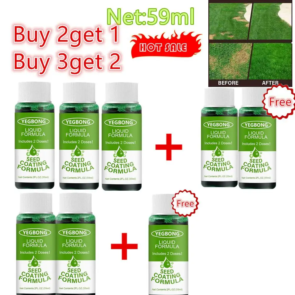 

1/3/5x Hot Sale Green Grass Lawn Spray Household Seeding System Liquid Spray Seed Lawn Care Grass