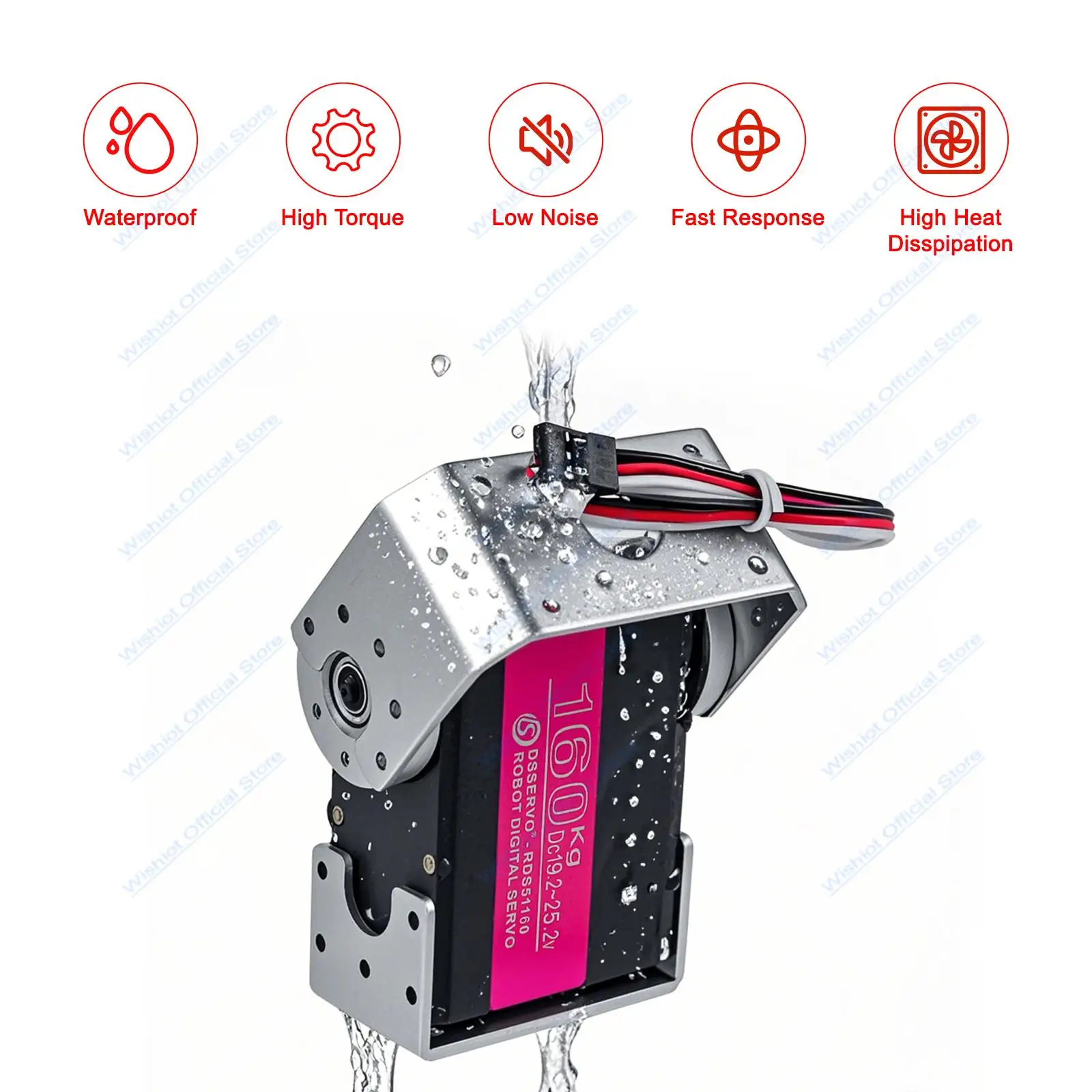 

RC Digital Servo 60/80/150/160KG Dual-axis Servo 180° /270° High Torque Metal Gear Robot Servo for 1/5 FPV Drone Car Robot