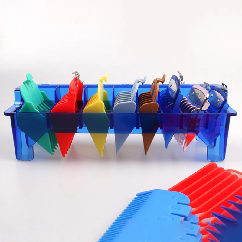 1PCS Hair Clipper Guard Storage Case 10 Slot Organizer Colored Transparent Storage Case Guide Limit Comb Container Box
