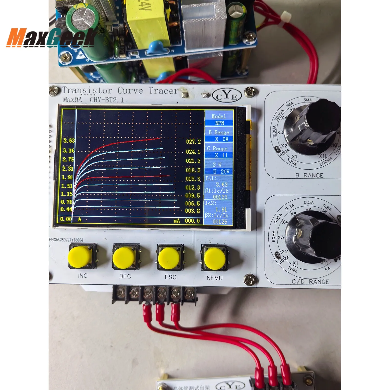 Upgraded Version 110V-220V Transistor Curve Tracer 5A Transistor Characteristic Curve Tester Support Field Transistor Testing