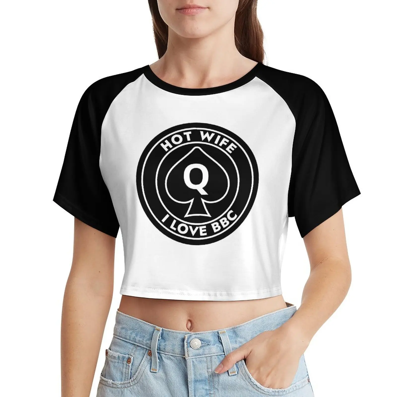 

Women's Raglan Color Block Workout Crop Tops Short Sleeve Yoga Shirts Casual Athletic Running T-Shirts