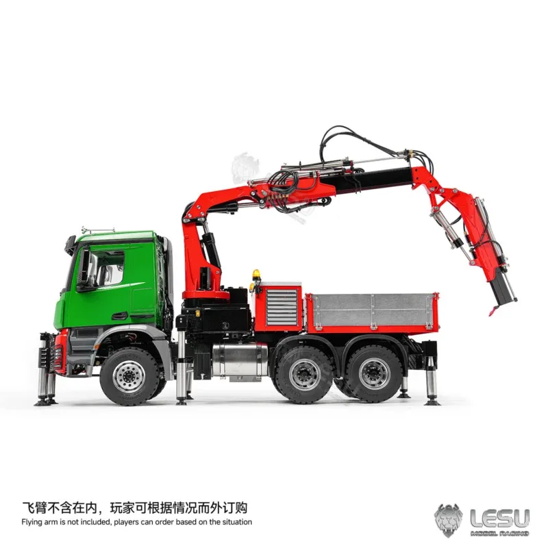 6X6 Metal LESU 3363 1/14 RC Hydraulic Crane Truck Fly Jib Arm 3Speed Radio Control Lorry 6 Outriggers Axle Diff Lock Vehicle Car