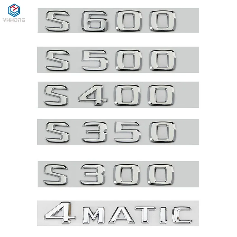 

Old Silver 3D ABS Emblem Badge Car Body Rear Trunk Letter Stickers For 04-12 Years Mercedes Benz S300 S350 S400 S500 S600 4MATIC