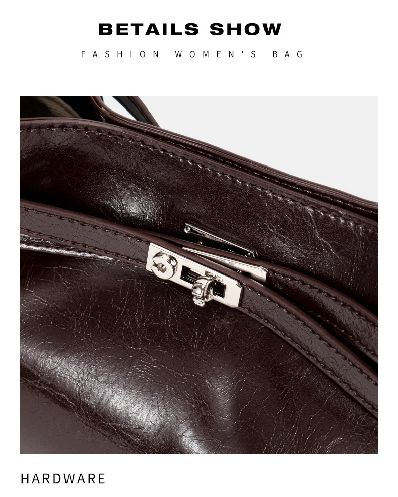 Aidrani Damen-Schultertasche aus echtem Rindsleder mit Anhänger, geräumige Crossbody-Reisetasche im Hobo-Stil – Detail 14
