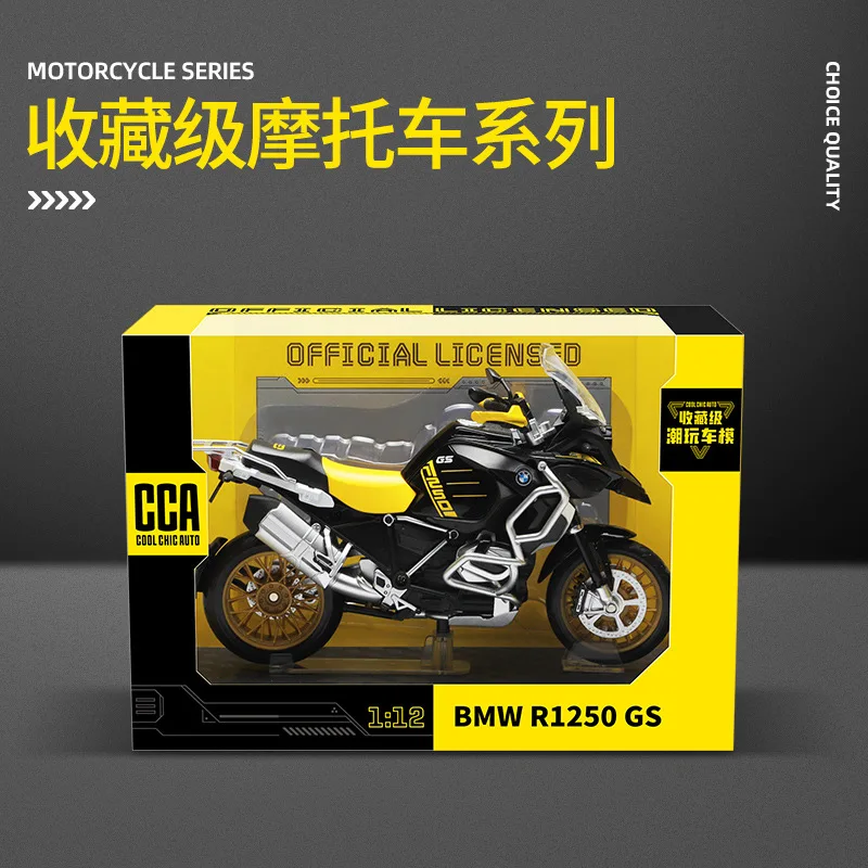 CCA 1:12 BMW R1250 GS Tricolor Alloy Motocross Licensed Motorcycle Model Toy Car Collection Gift Static die Casting Production