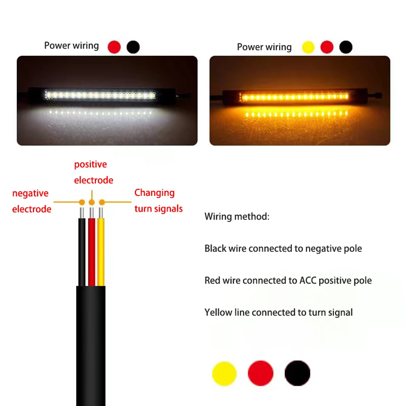 أضواء إشارة انعطاف للدراجات النارية ، شرائط ليد ، درل ، كهرمان ، موتو فلاشر أبيض ، مصباح شوكي بحلقة ليد ، وامض وامض ، جري ، 1: 50: 1