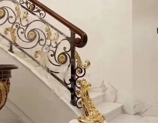 Luxury Solid Pure Bronze Railing Balcony Balustrades Staircase China Design - view 3