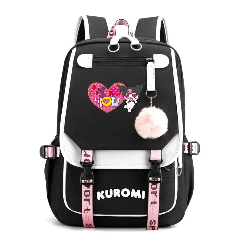 Disney-Kuromi Melody School Bags para meninas e meninos adolescentes, mochila, mochilas de viagem, mochila para laptop, novo