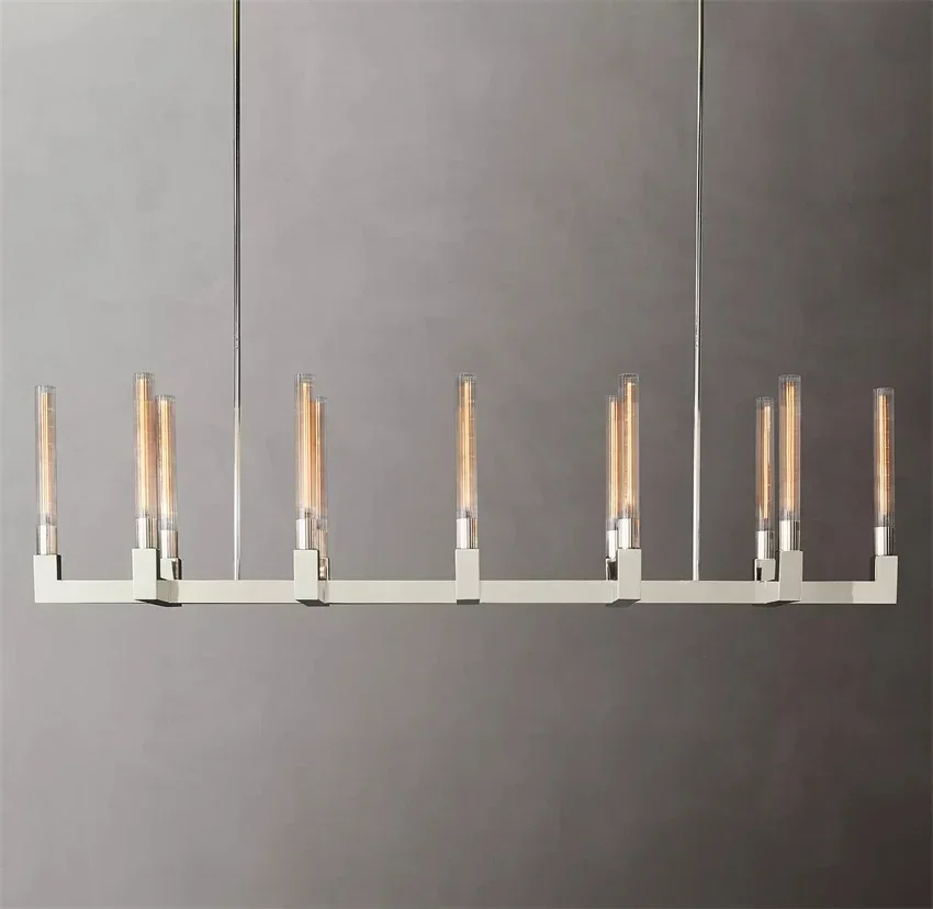 

Linear Chandeliers Modern Vintage LED Brass Chrome Black Glass Pendant Lights Decor Living Room Dining Room Lamps Lustre
