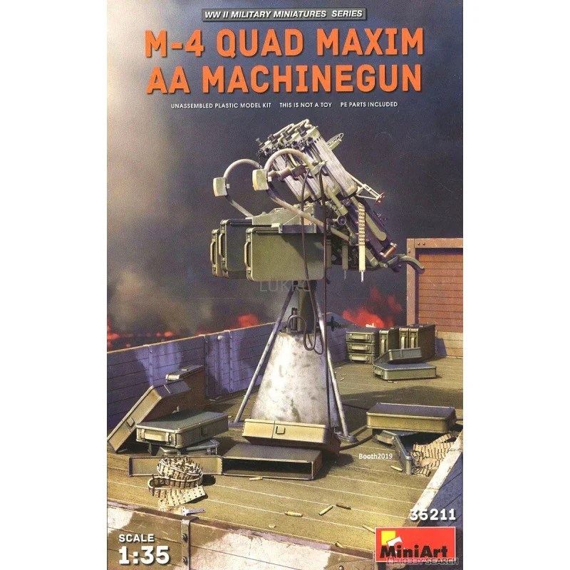 MINIART Model 1/35 Scale 35211 M-4 Quad Maxim AA Machine Gun Plastic Model Kits Miniature Scene Static Model Educational Toys