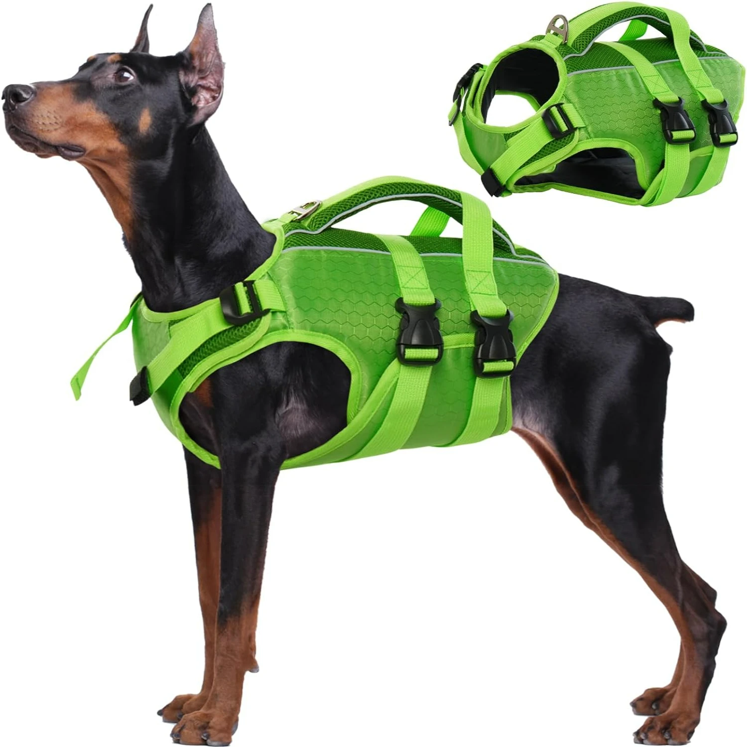 

Enhance Your Peace of Mind with this Lightweight, Durable, and Adjustable High Flotation Dog Life Jacket - Suitable for Small, M
