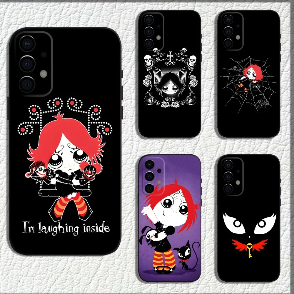 Cute Ruby Gloom Red Hair Phone Case For Samsung Galaxy A13,A21s,A22,A31,A32,A52,A53,A71,A80,A91 Soft Black Shell