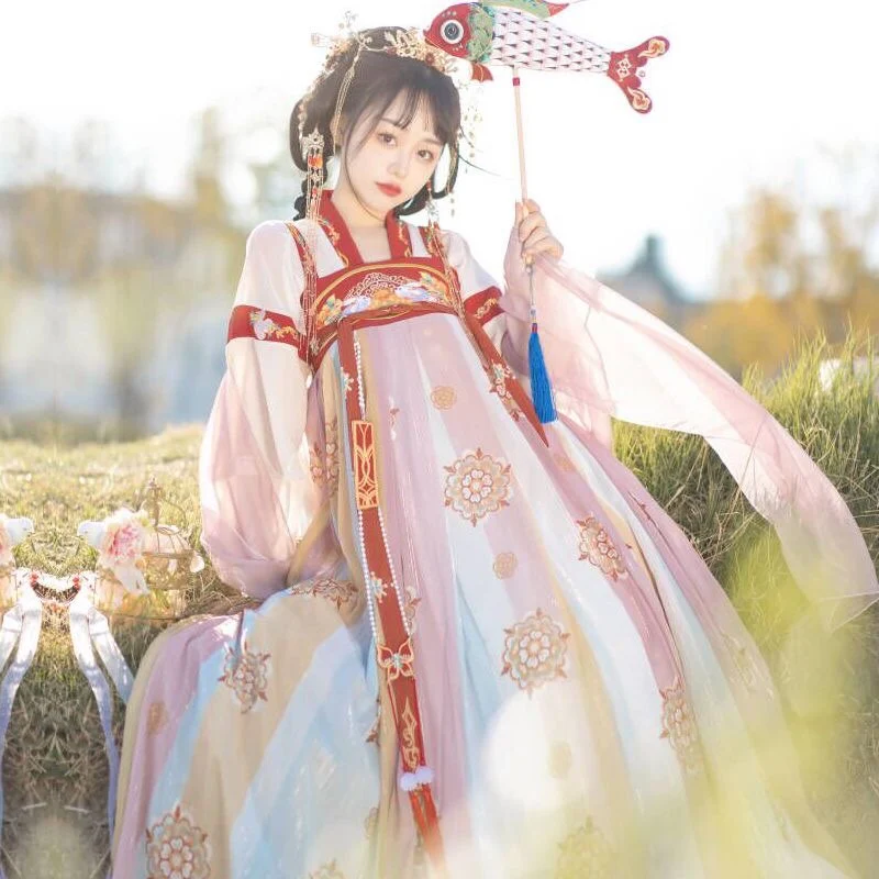 Neuer Stil Han Elements Brusthohes Kleid Chinesischer Frühling und Sommer Hanfu Niedlich für Freundinnen