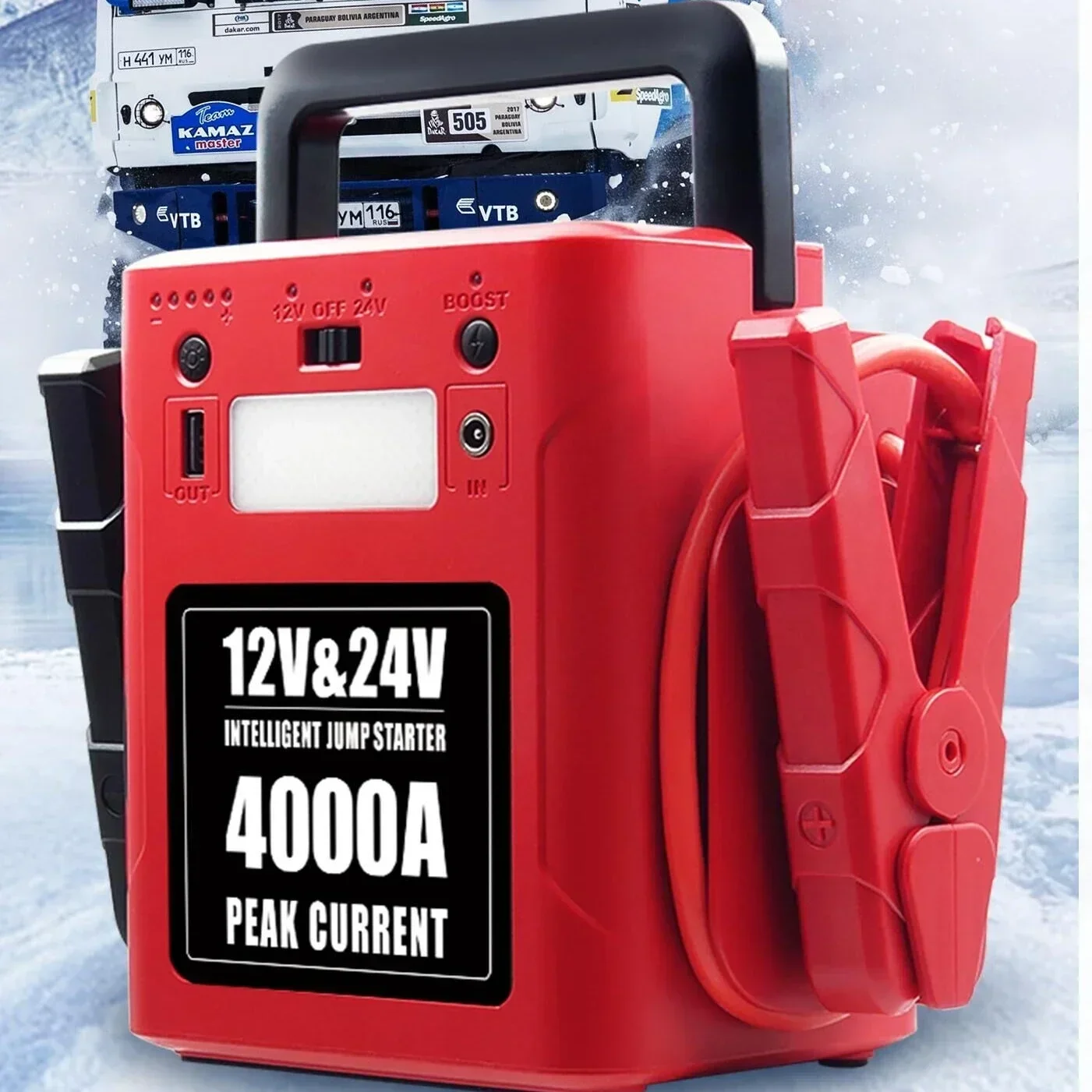 24v Battery Booster Car Jump Starter for Semi Truck Heavy dut 50000mah