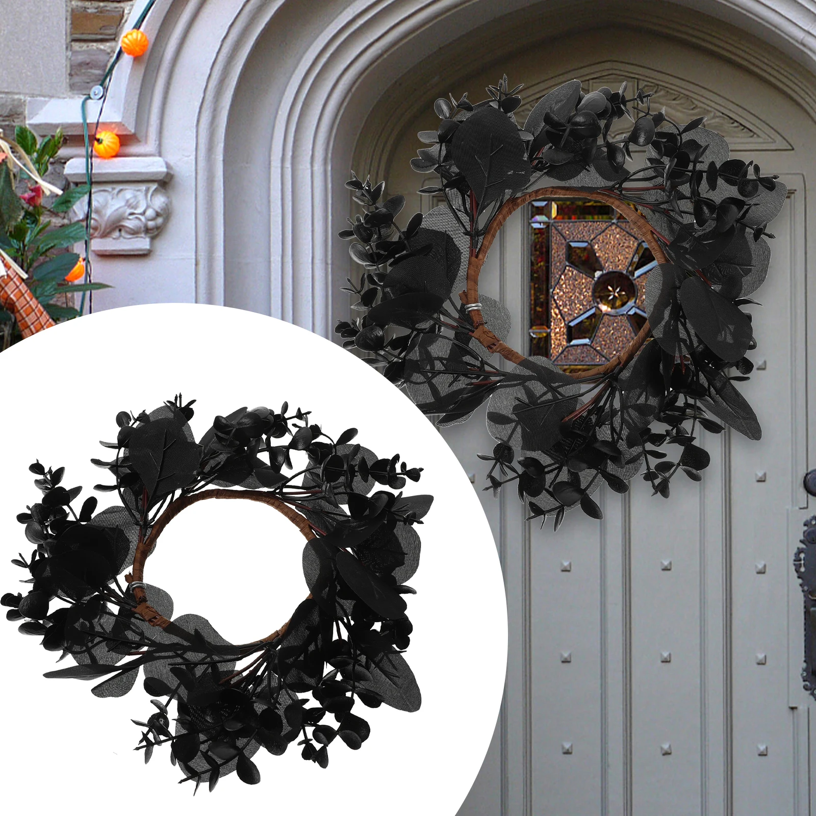 

Halloween Wreath Elegant Garland for Front Door Decorative Accessory Material Fine Craftsmanship Long Lasting Use