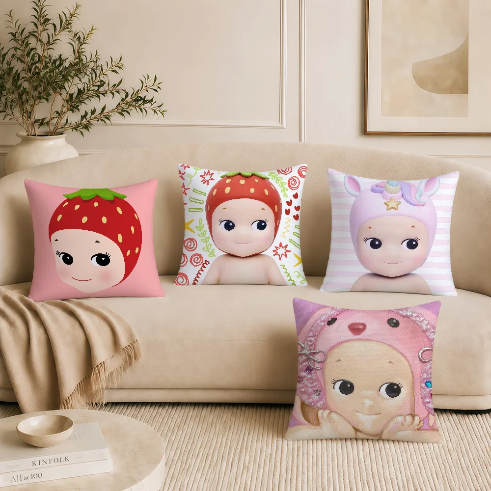 Cute Strawberry Fruits Double Sided Cushion Cover Soft Sofa Home Living Room A-AngelS Decor Bed Hogar Pillowcase Gift S-S-SonnyS