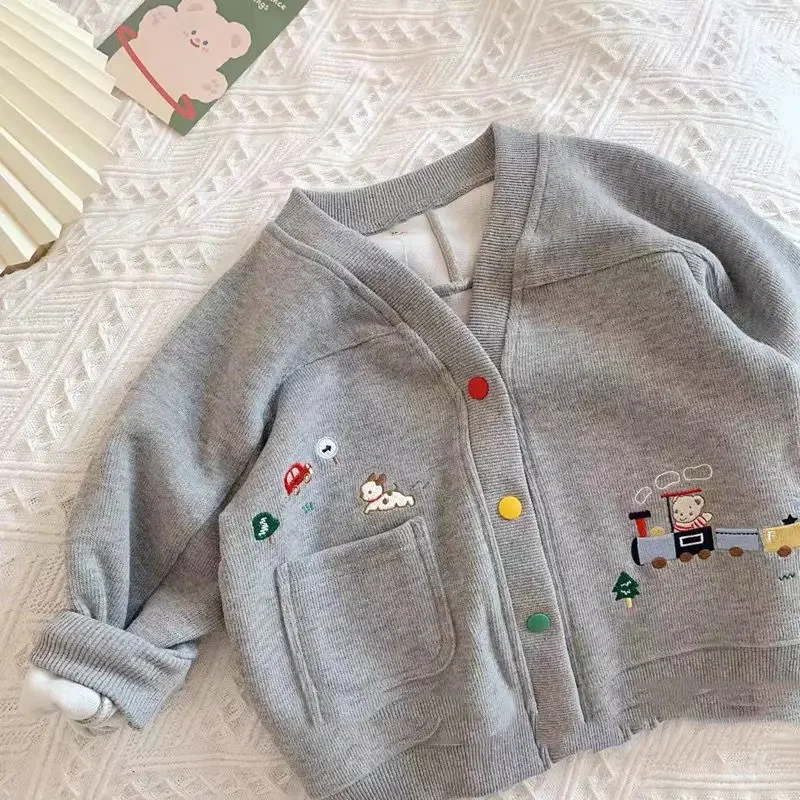 

Детский милый кардиган, детское повседневное модное пальто с длинными рукавами, модное осеннее новое японское пальто