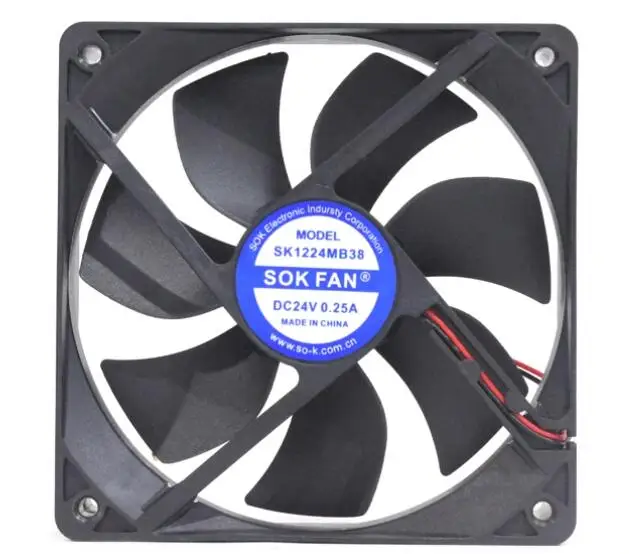 SOKFAN SK1224MB38 DC 24V 0.25A 120x120x25mm 2-Wire Server Cooling Fan