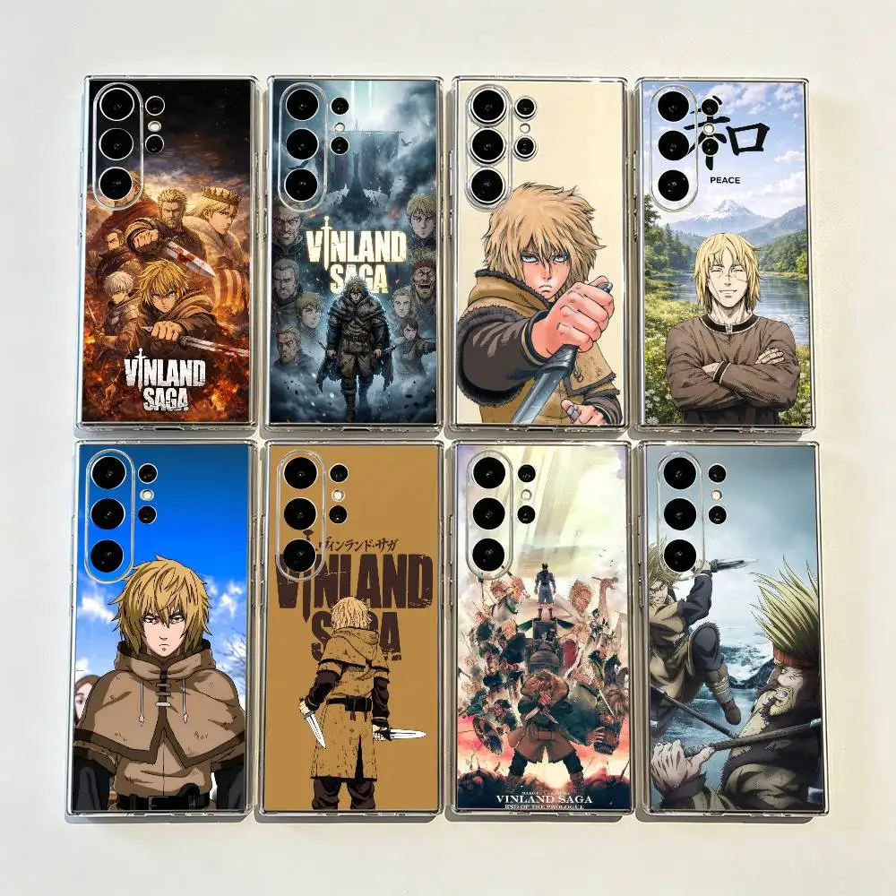 Vinland Saga Anti-Fall Transparent Printed Phone Case For Samsung Galaxy S26/S25/24/23/22/30/21/10/9,Ultra,Plus