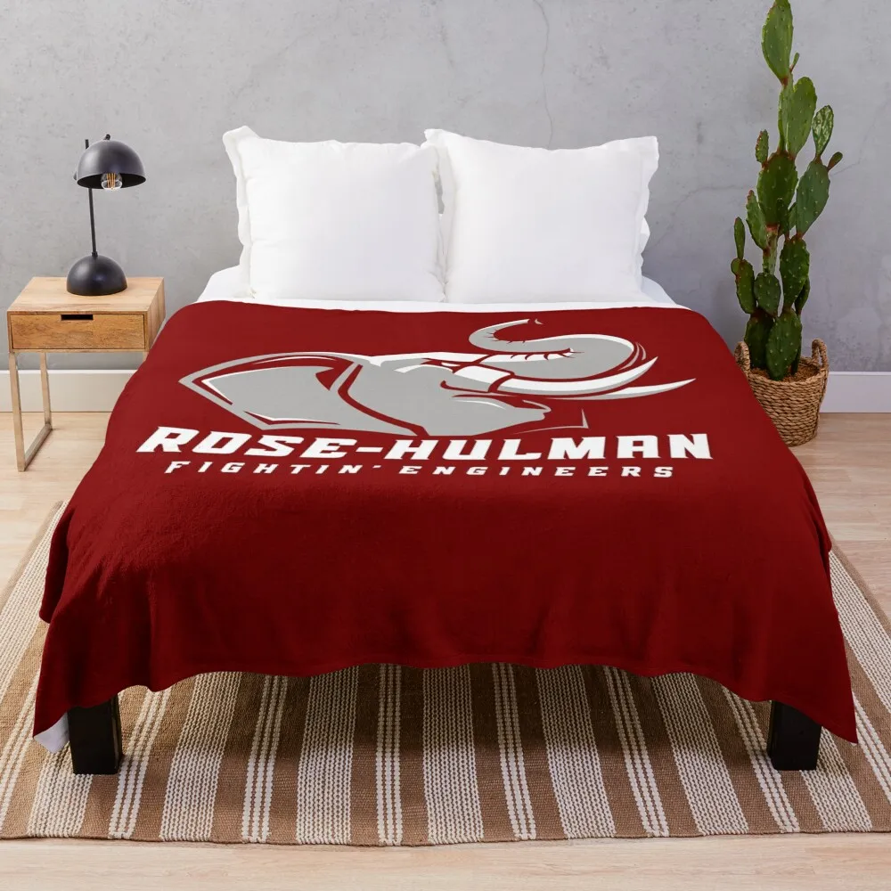 The Rose Hulman Fightin' Engineers Throw Blanket Plaid Warm Comforter Hair Blankets